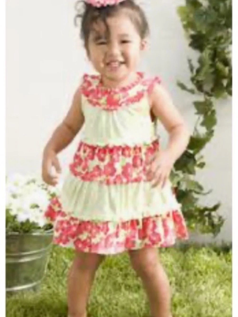 Vintage Le Top Tiered Floral Ruffle Sundress w ruffle bloomers
